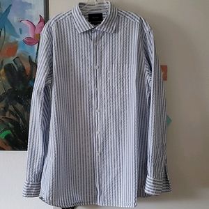 Façonnable Striped Casual Cotton Shirt Size XL